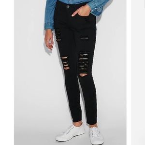 Express Mid rise Ripped Skinny Jeans